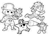 coloriage dora et ses compagnons les pirates